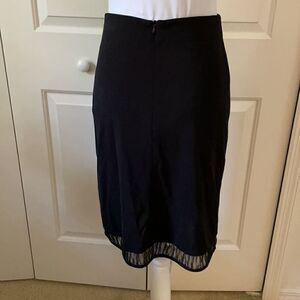 DKNY Black Pencil Skirt w Chiffon Ruffle Hem